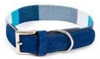 Picture of LeoPet Stripped Fabric Leather Collar Blue